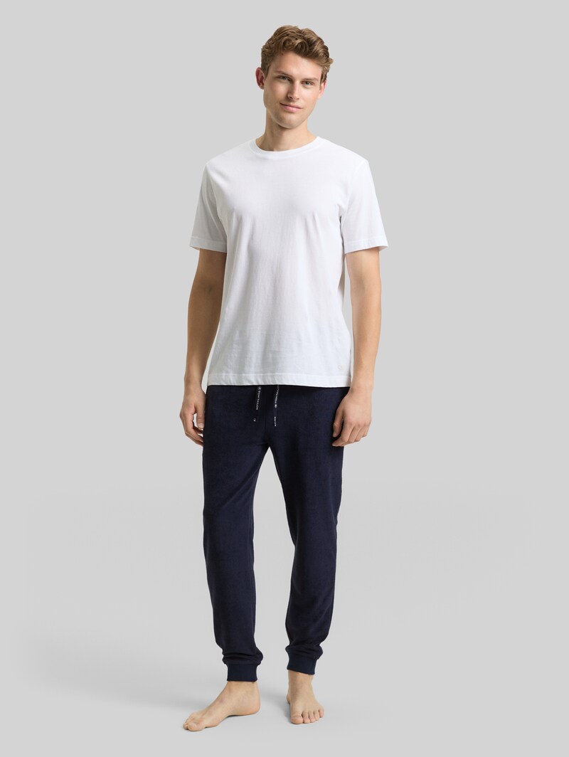 Tom Tailor Pyjama-Hose mit Struktur - Blue-dark-solid