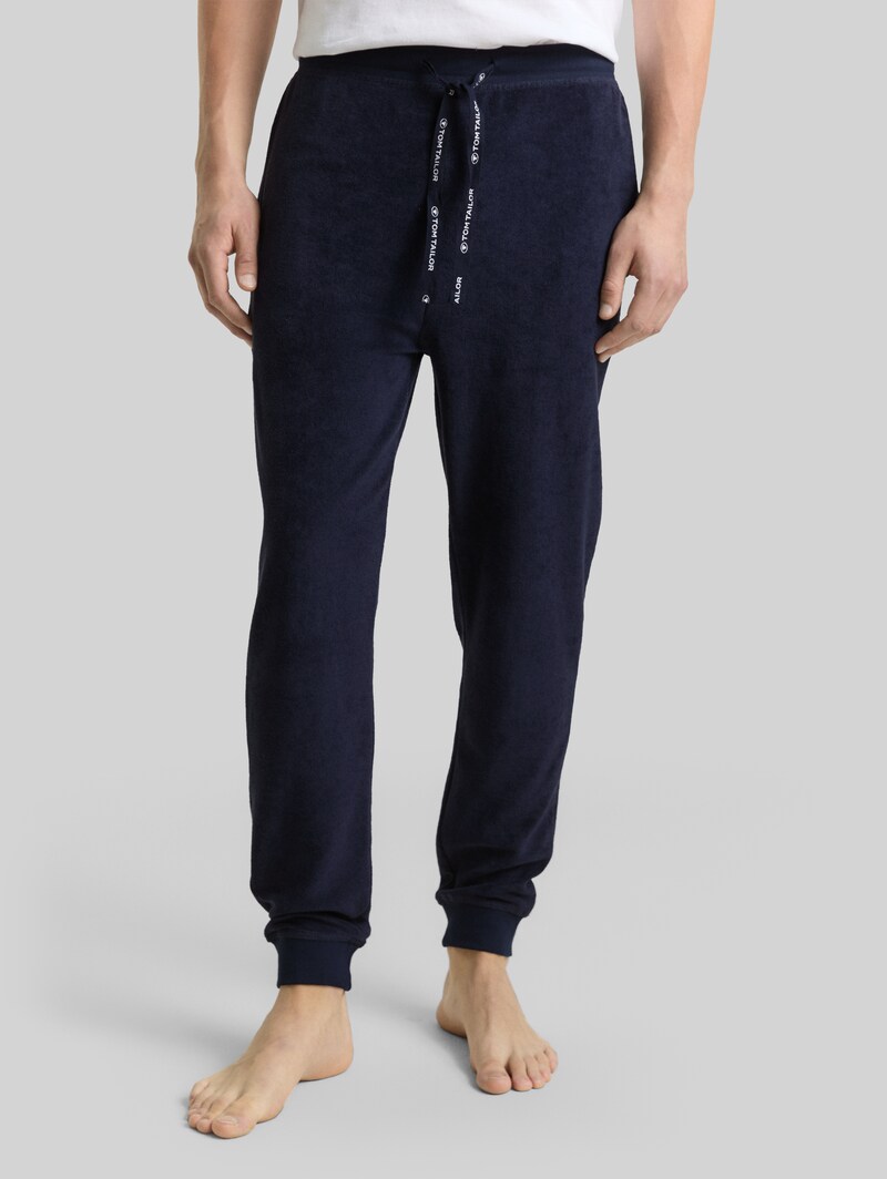 Tom Tailor Pyjama-Hose mit Struktur - Blue-dark-solid