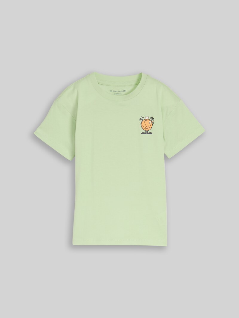 Tom Tailor Oversize T-Shirt mit Rückenprint - Frozen Lime Green