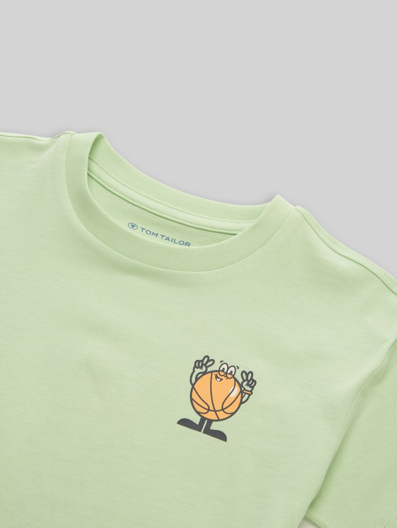 Tom Tailor Oversize T-Shirt mit Rückenprint - Frozen Lime Green