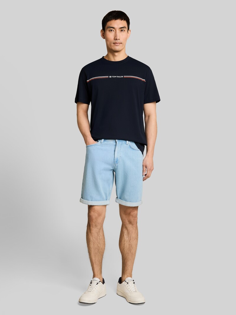 Tom Tailor T-Shirt mit Logo-Print - Sky Captain Blue