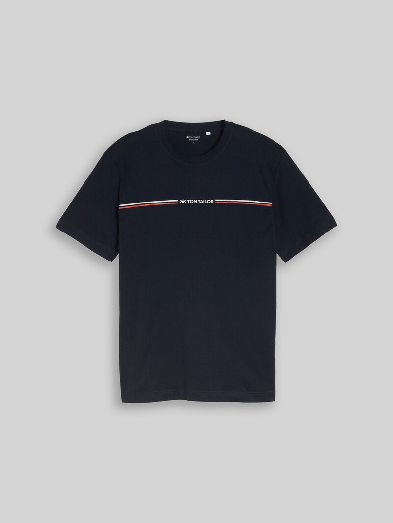 Tom Tailor T-Shirt mit Logo-Print - Sky Captain Blue