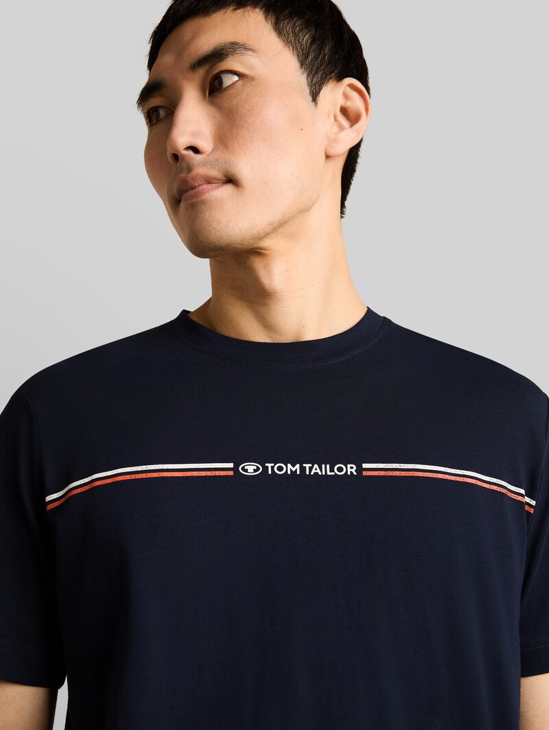 Tom Tailor T-Shirt mit Logo-Print - Sky Captain Blue