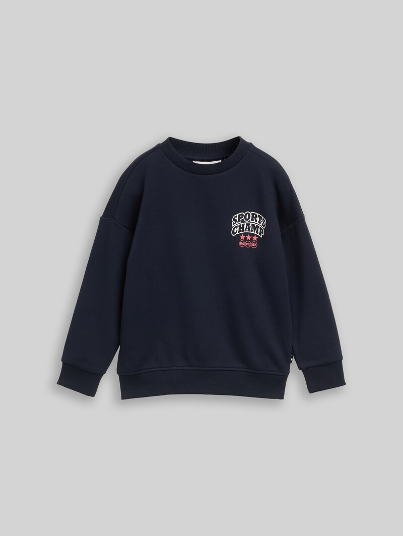 Tom Tailor Oversize Sweatshirt mit Rückenprint - Sky Captain Blue
