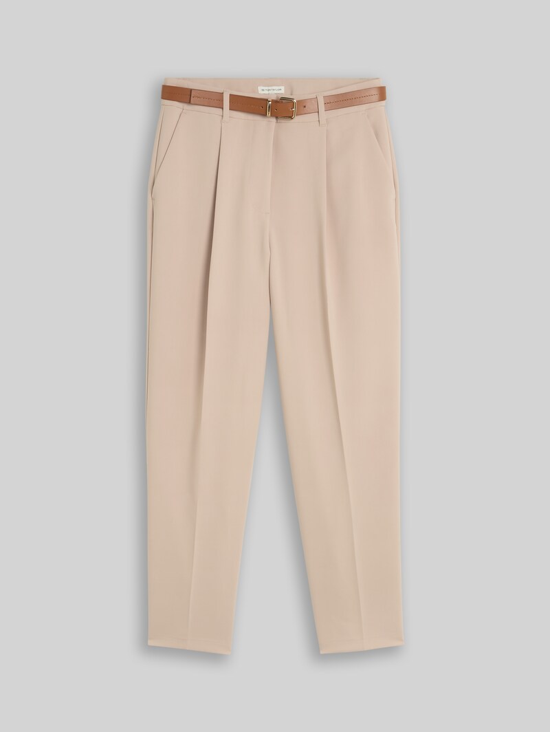 Tom Tailor Loose Fit Barrel Hose mit Gürtel - Gravel Beige
