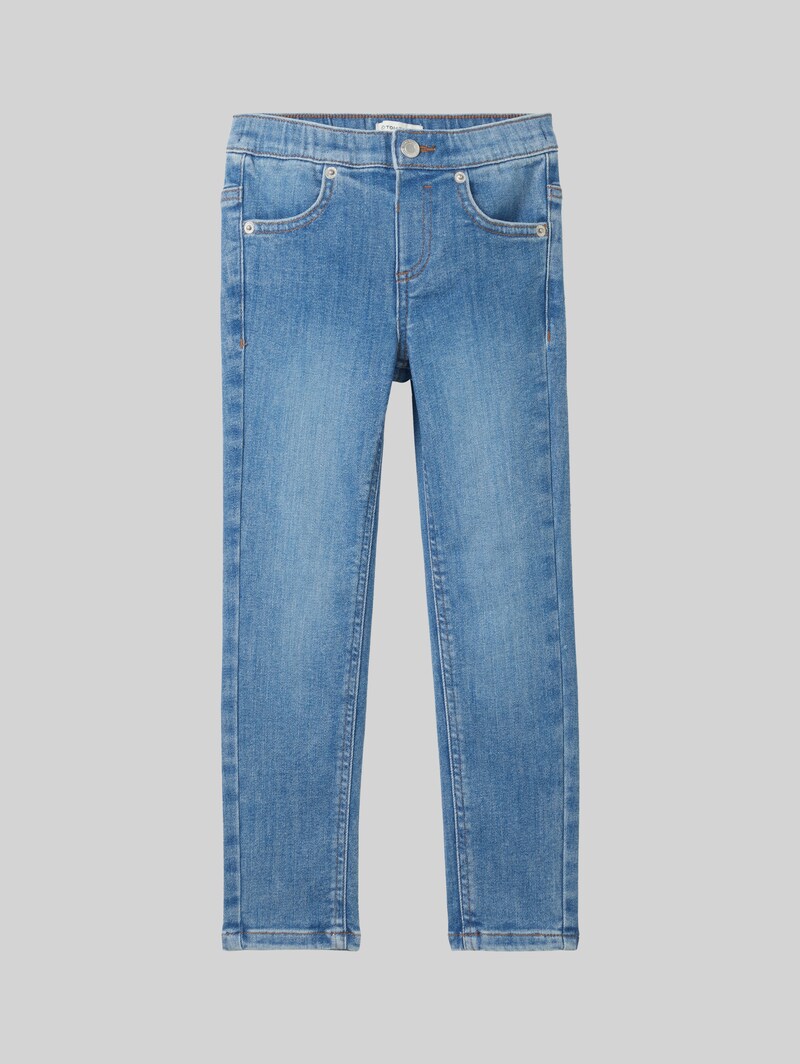 Tom Tailor Treggings Jeans mit Stretch - Used Mid Stone Blue Denim