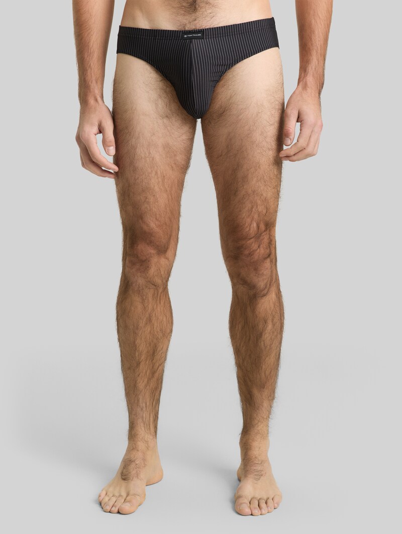 Tom Tailor Slips aus Baumwolle im 2er-Pack - Black-dark-stripes