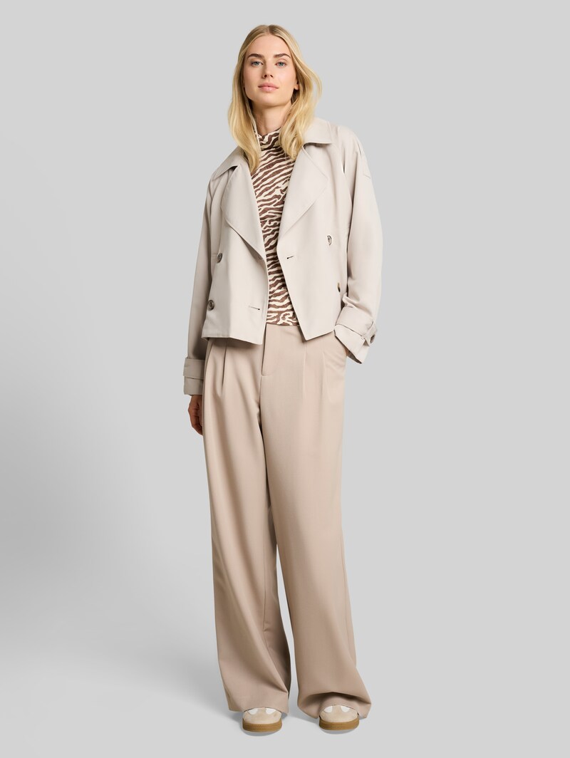 Tom Tailor Rollkragenshirt mit Muster - Brown Beige Zebra Print
