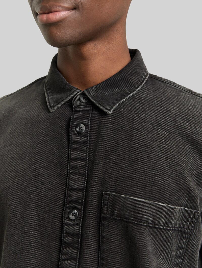 Tom Tailor Relaxed Fit Hemd mit Brusttasche - Black
