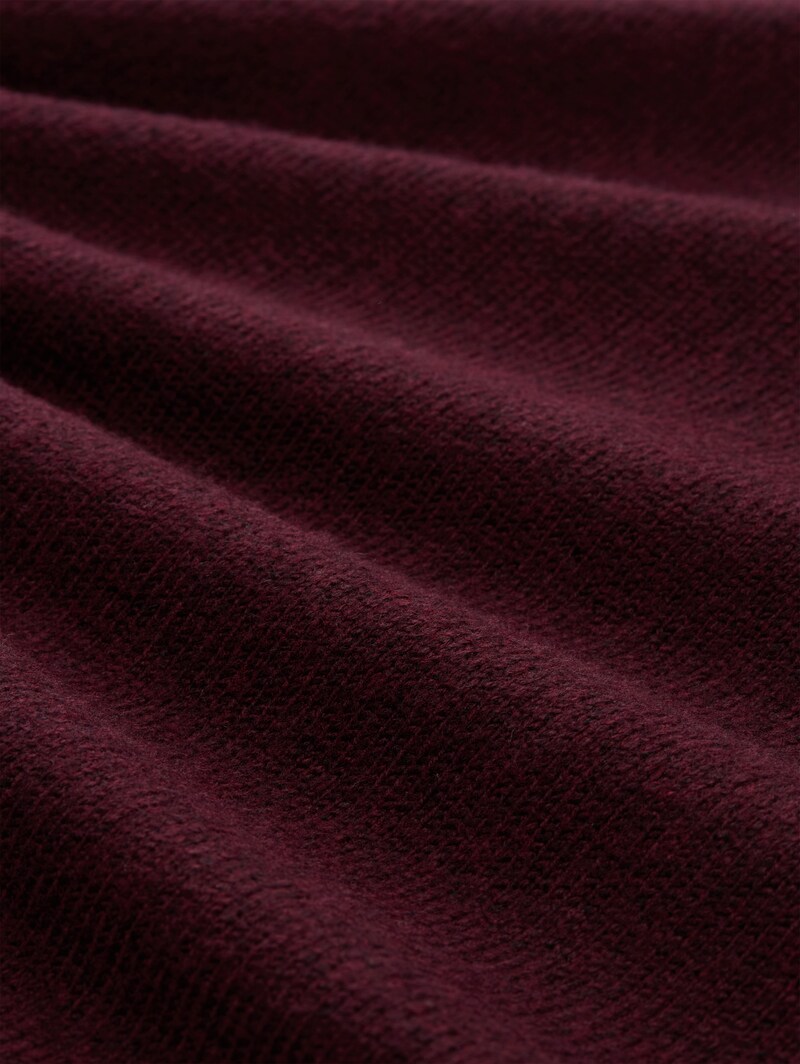 Tom Tailor Plus Size - Loose Fit Strickpullover mit Stehkragen - Dark Red Mélange