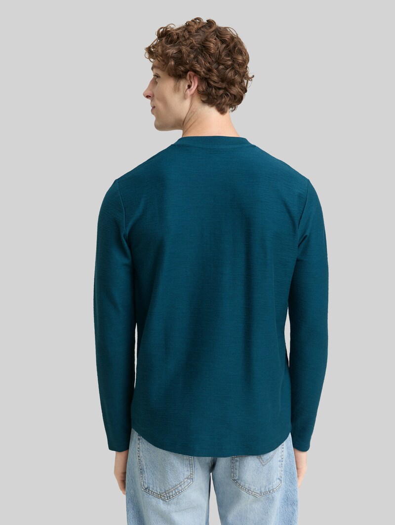 Tom Tailor Henley Langarmshirt - Deep Pond Green
