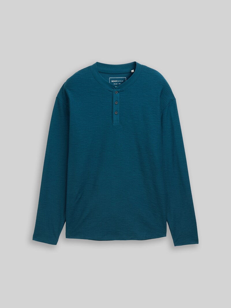 Tom Tailor Henley Langarmshirt - Deep Pond Green