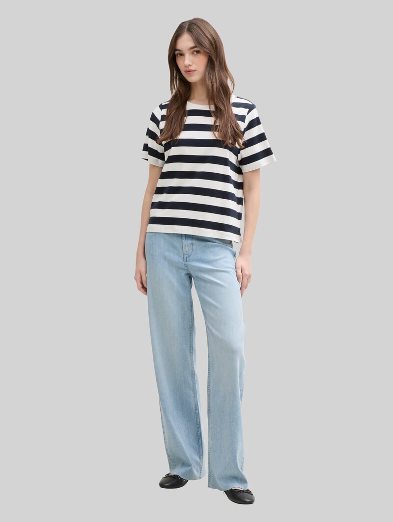 Tom Tailor TTLINOU WIDE Jeans - Clean Light Stone Blue Denim