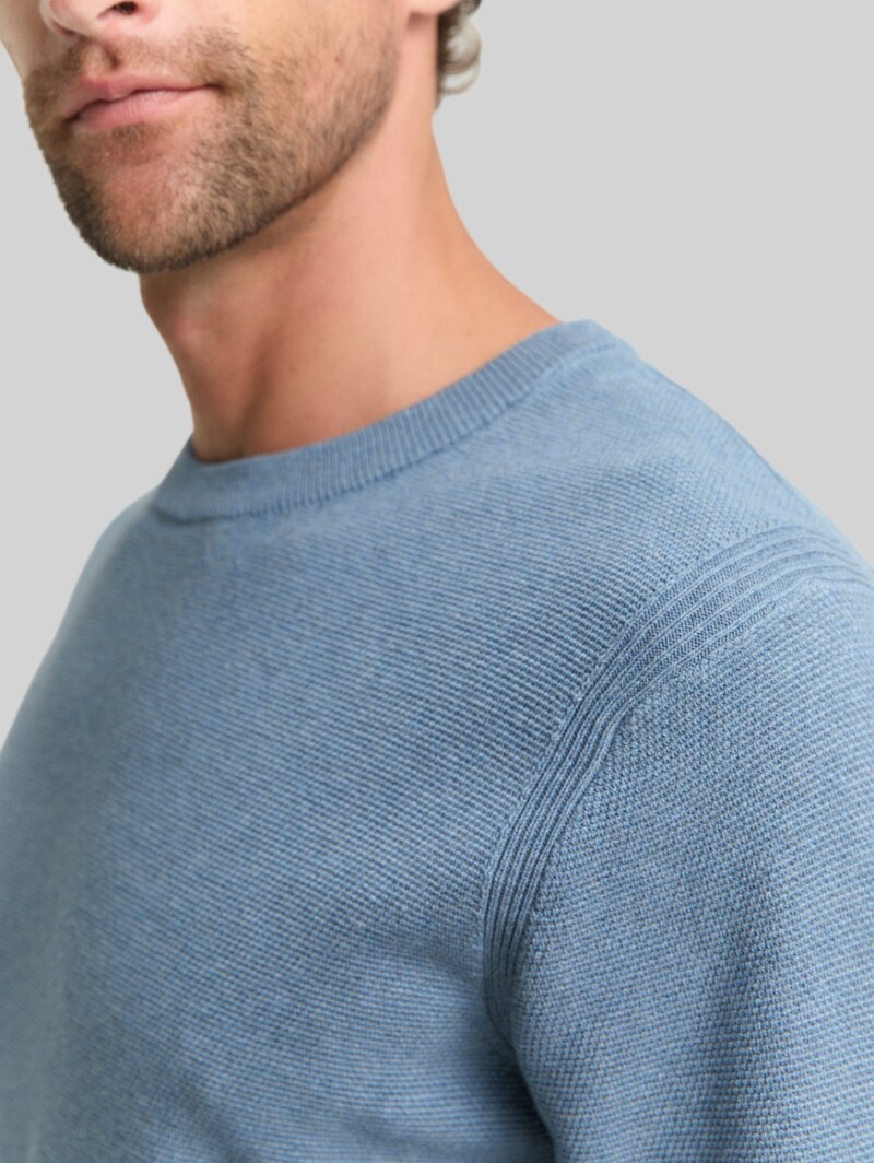 Tom Tailor Strickpullover aus Baumwolle - Faded Blue Melange