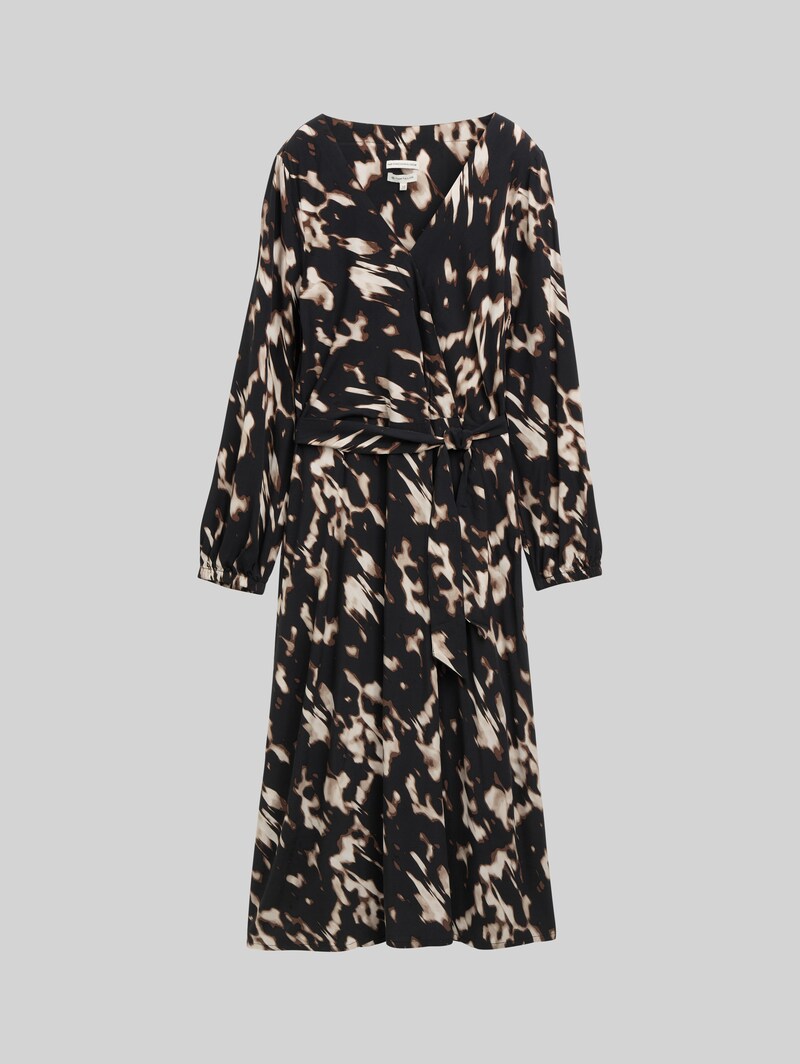 Tom Tailor Midi-Wickelkleid mit Muster - Blurry Animal Design