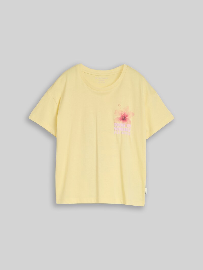 Tom Tailor Oversize T-Shirt mit Rückenprint - Light Yellow