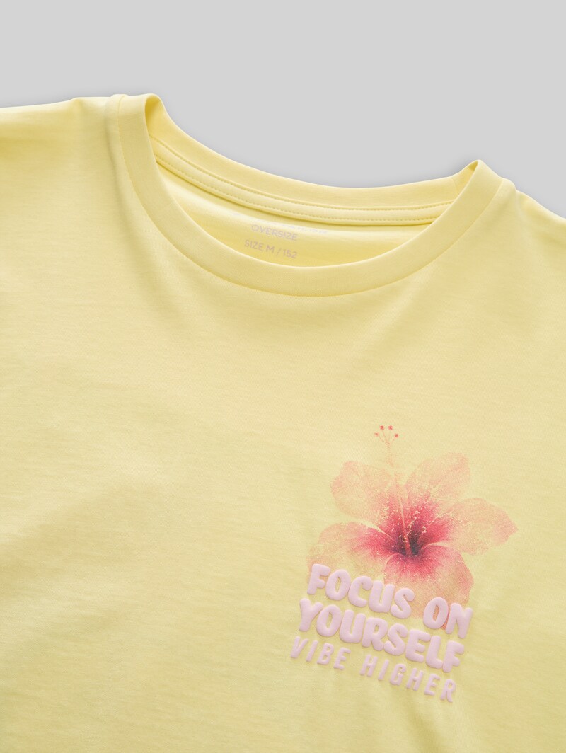 Tom Tailor Oversize T-Shirt mit Rückenprint - Light Yellow