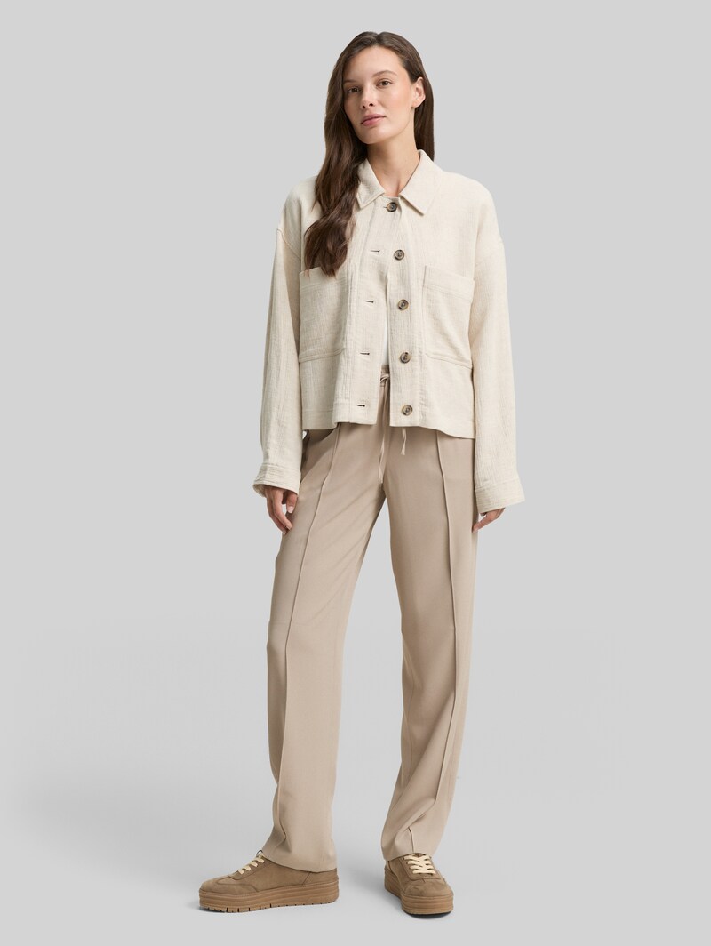 Tom Tailor Loose Straight Hose - Soft Taupe Grey