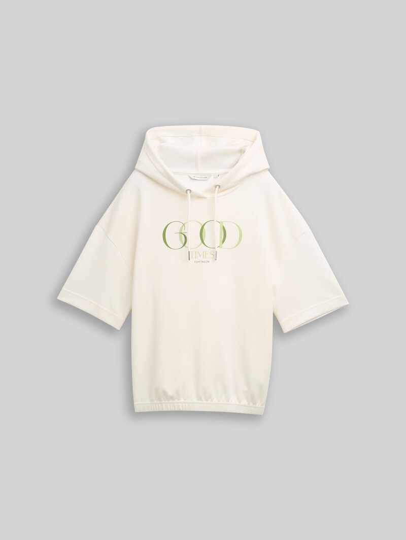 Tom Tailor Hoodie Sweatshirt aus Scuba - Whisper White