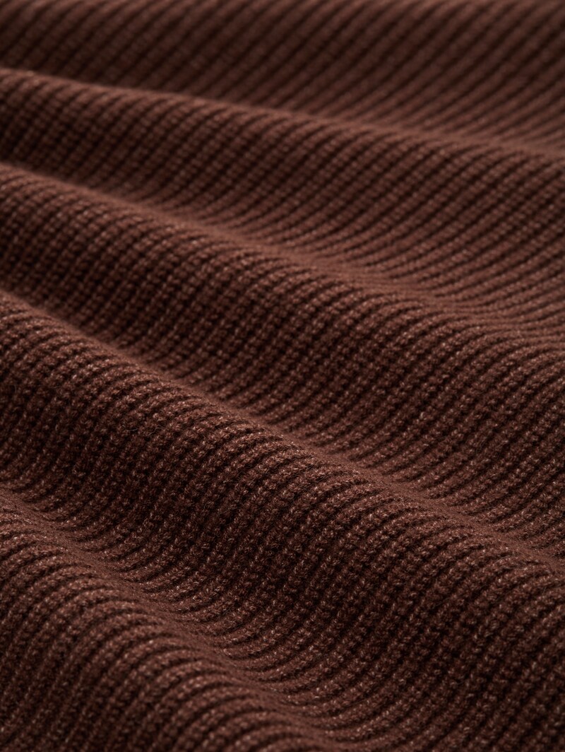 Tom Tailor Oversize Cardigan mit Rundhalsausschnitt - Dark Pecan Brown Melange