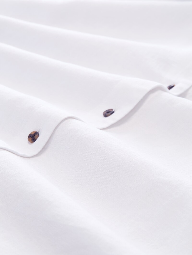 Tom Tailor Oversize Bluse mit Leinenanteil - White