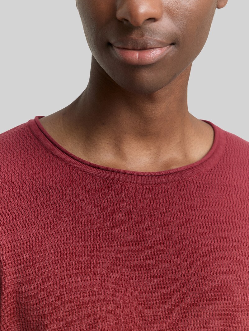 Tom Tailor Strickpullover aus Baumwolle - Burnt Russet