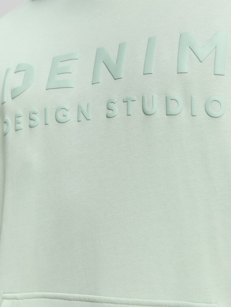 Tom Tailor Relaxed Fit Hoodie Sweatshirt mit Print - Fresh Mint Green