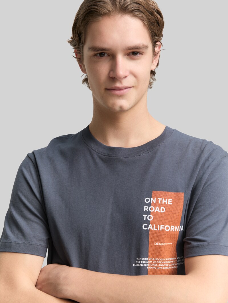 Tom Tailor T-Shirt mit Print - Urban Medium Grey