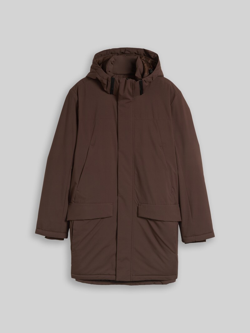 Tom Tailor Relaxed Fit Parka mit abnehmbarer Kapuze - Cool Dark Brown