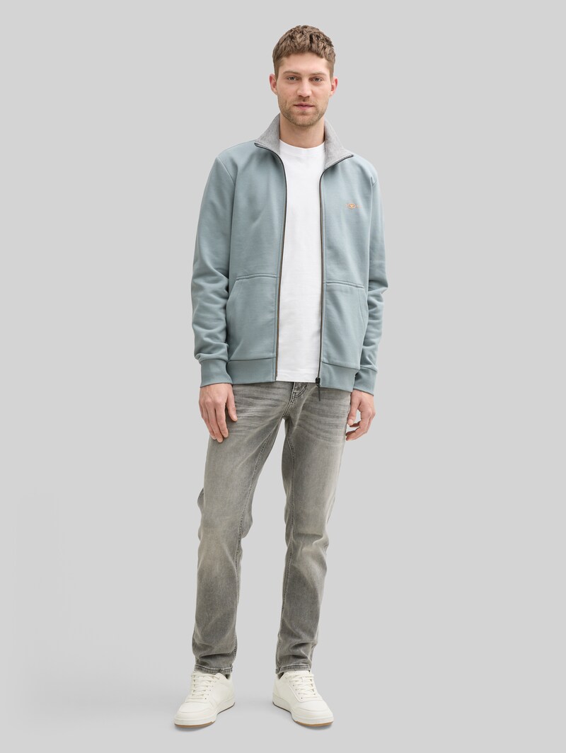 Tom Tailor Sweatjacke mit Stehkragen - Grey Mint
