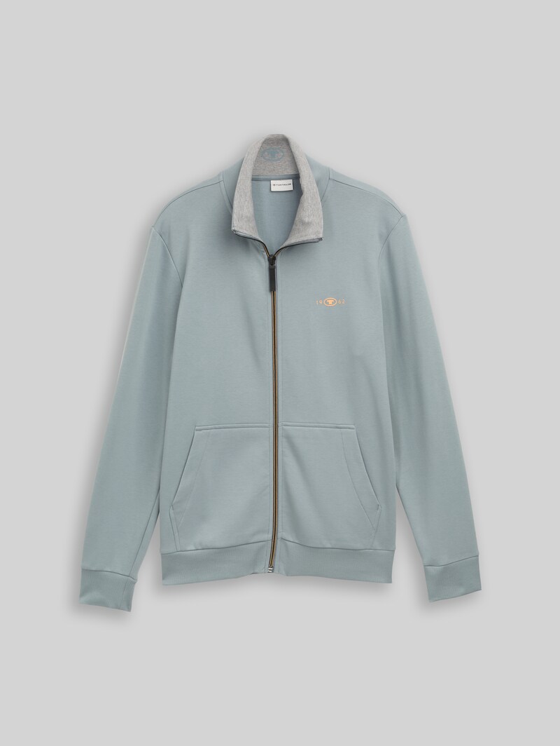 Tom Tailor Sweatjacke mit Stehkragen - Grey Mint