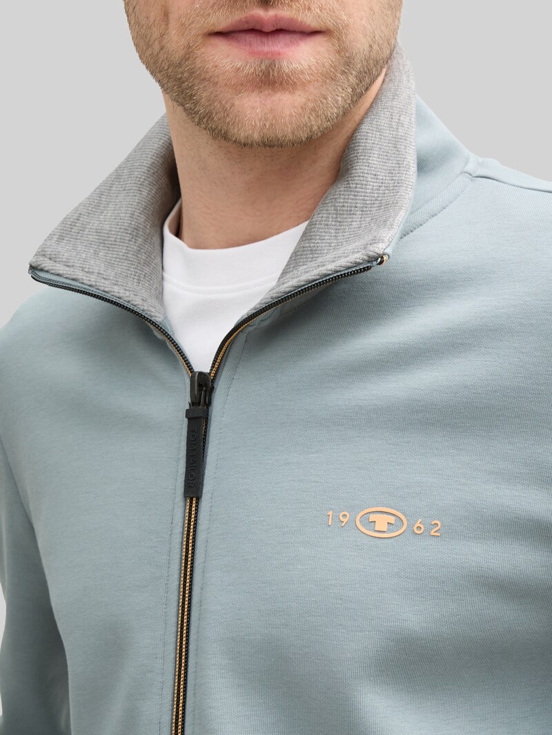 Tom Tailor Sweatjacke mit Stehkragen - Grey Mint