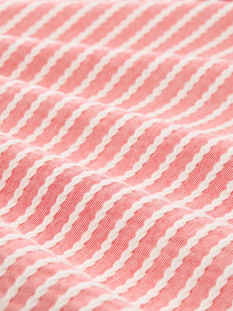 Tom Tailor Sweatshirt mit Streifenmuster - Red White Structure Stripe