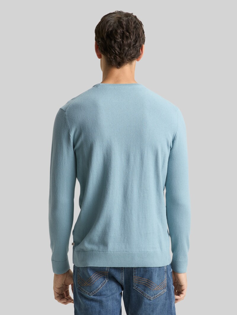 Tom Tailor Basic Strickpullover aus Baumwolle - Tourmaline