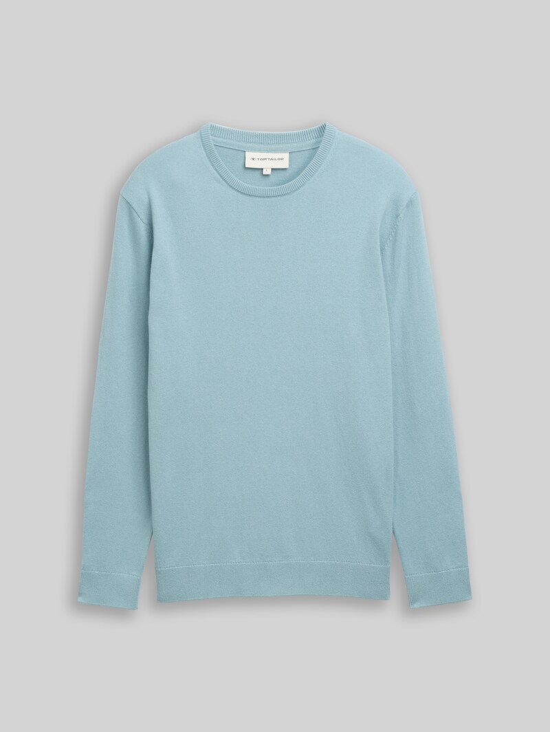 Tom Tailor Basic Strickpullover aus Baumwolle - Tourmaline