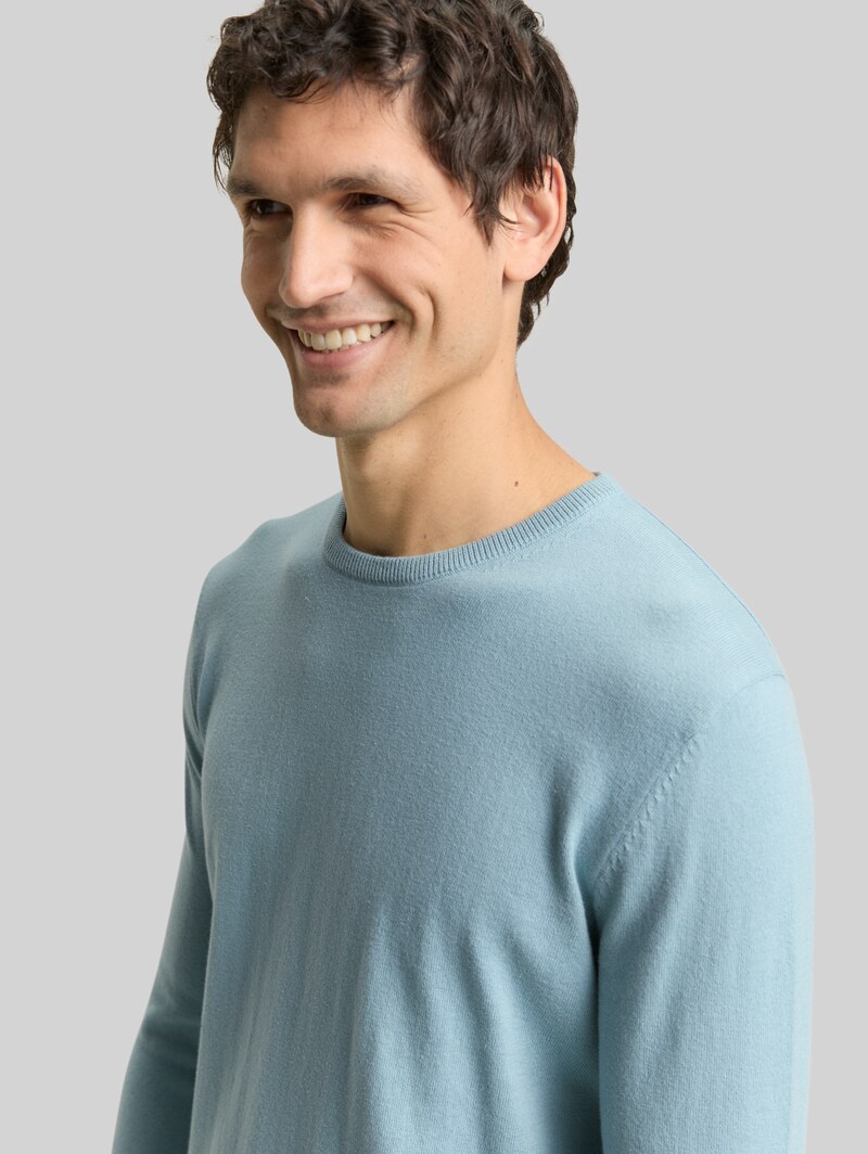 Tom Tailor Basic Strickpullover aus Baumwolle - Tourmaline