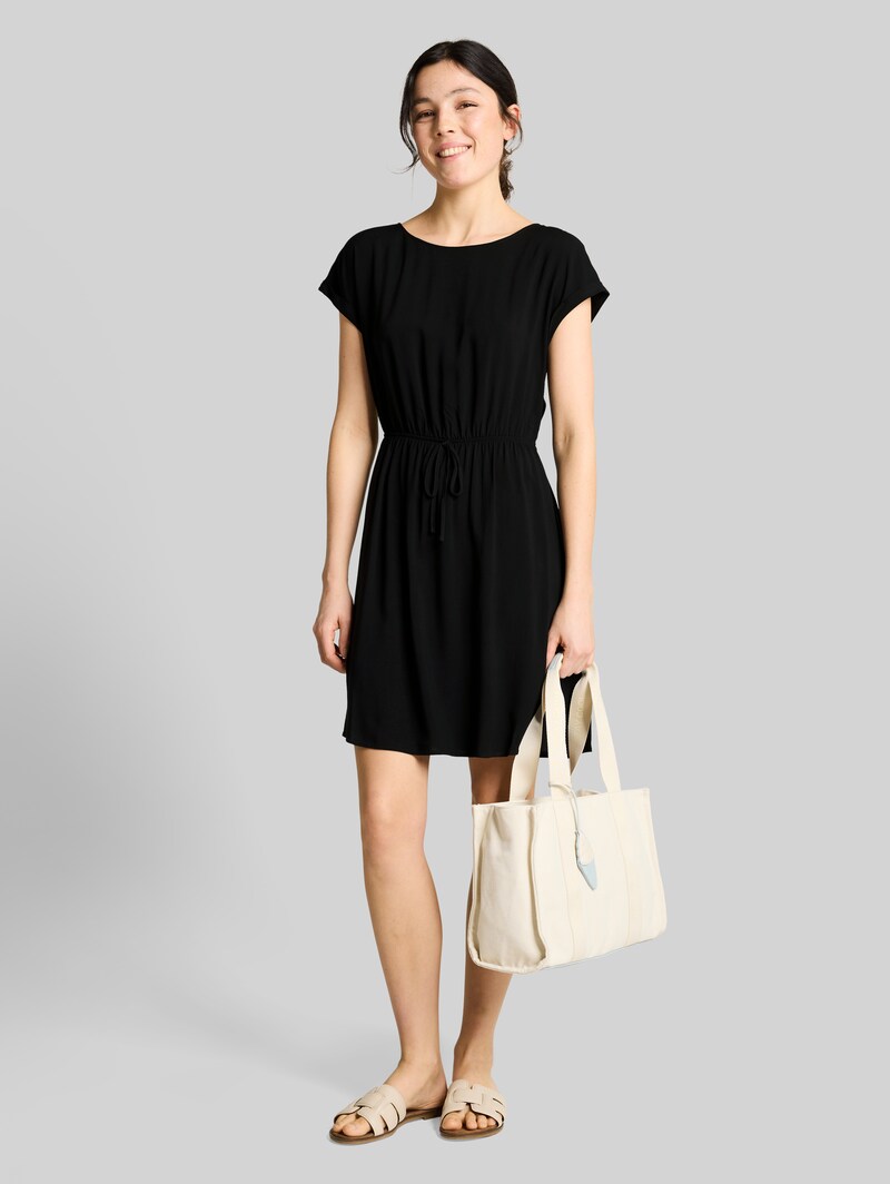 Tom Tailor Mini-Kleid mit Schleifen-Detail - Deep Black