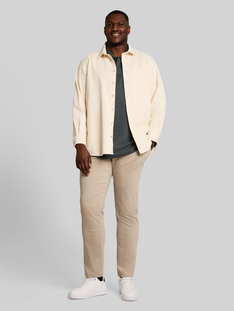 Tom Tailor Plus Size - Regular Fit Chino Hose im Washed-Look - Plaza Beige