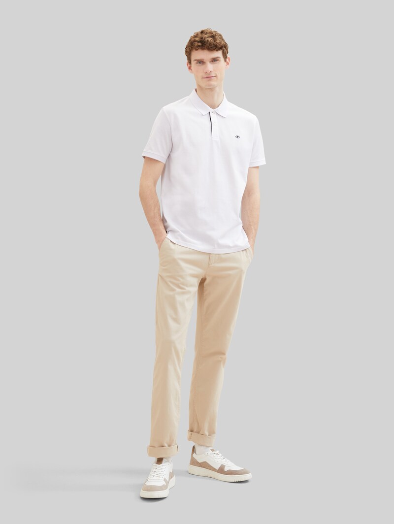 Tom Tailor Piqué Poloshirt aus Baumwolle - White