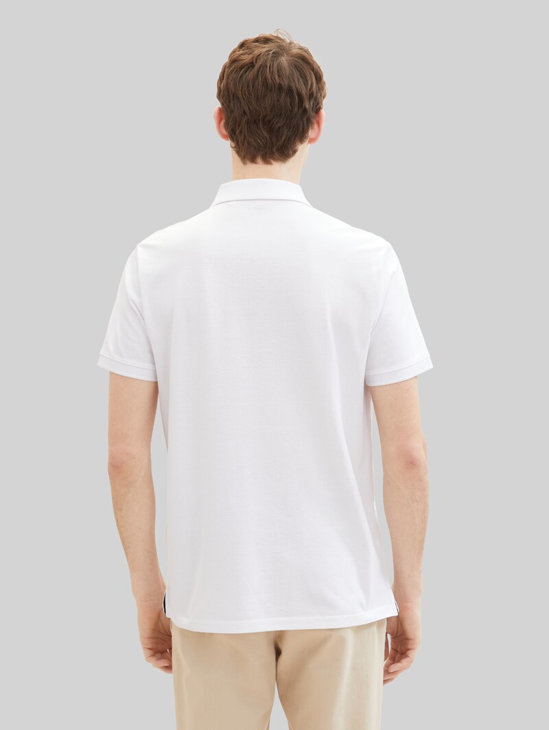 Tom Tailor Piqué Poloshirt aus Baumwolle - White