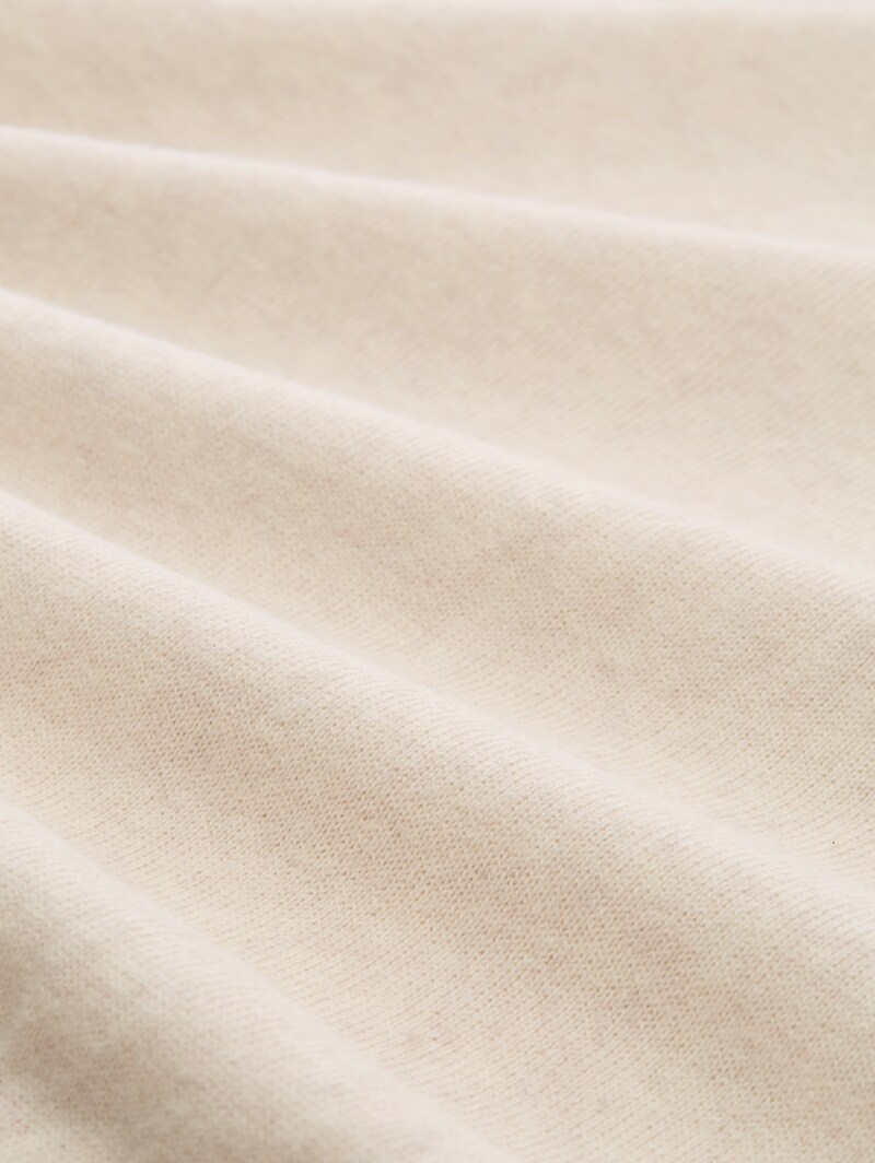 Tom Tailor Oversize Strickpullover mit Kaschmir-Anteil - Whisper Offwhite Melange