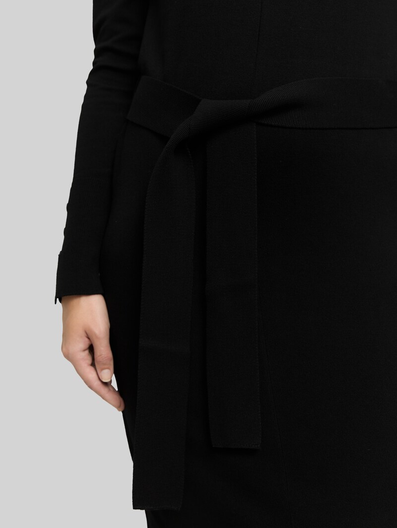 Tom Tailor Fitted Midi-Kleid mit Gürtel - Deep Black