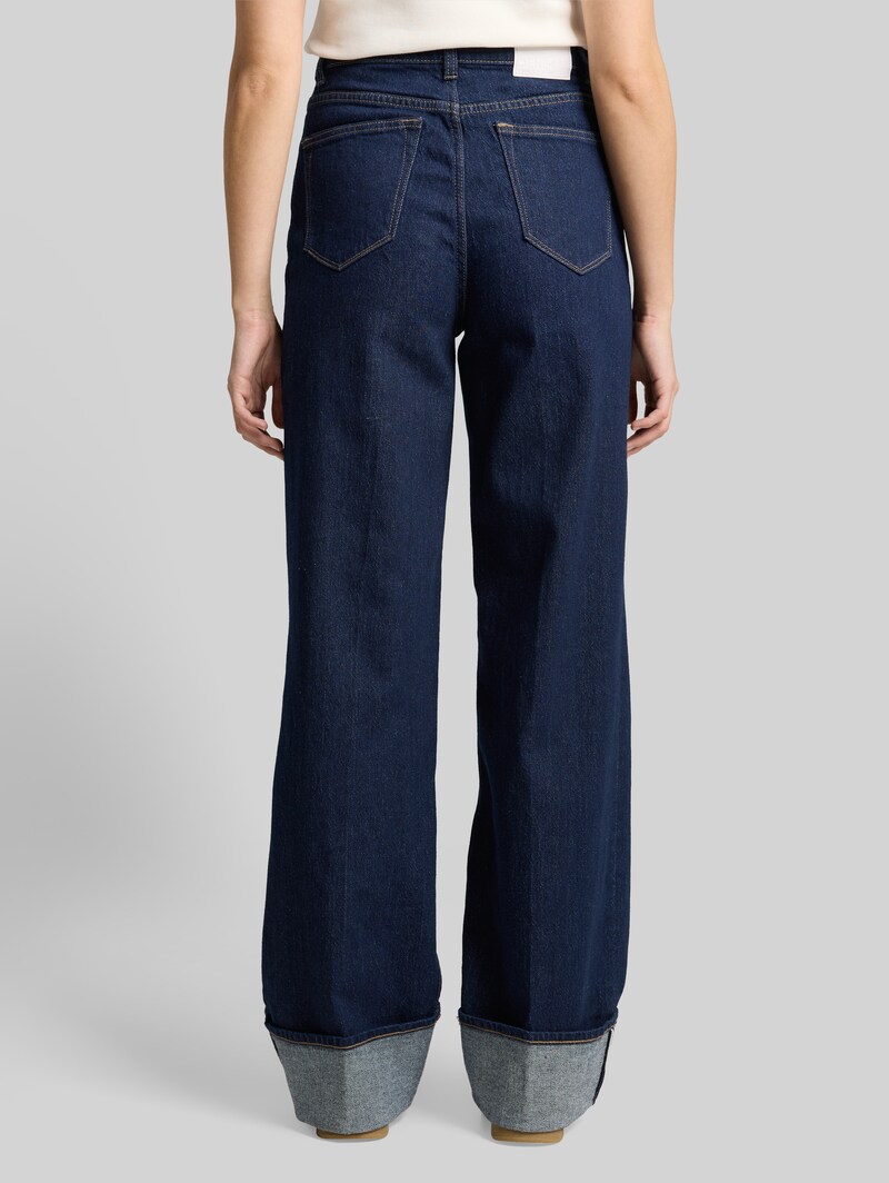 Tom Tailor TTLINOU WIDE High Waist Jeans mit Turn-Up - Rinsed Blue Denim Tom Tailor TTLINOU WIDE High Waist Jeans mit Turn-Up - Rinsed Blue Denim