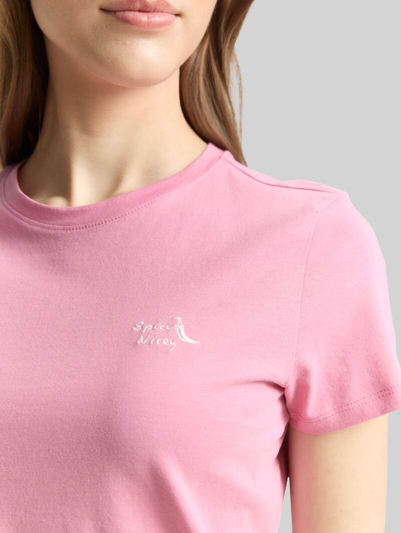 Tom Tailor T-Shirt mit Stickerei - Soft Blush Rose