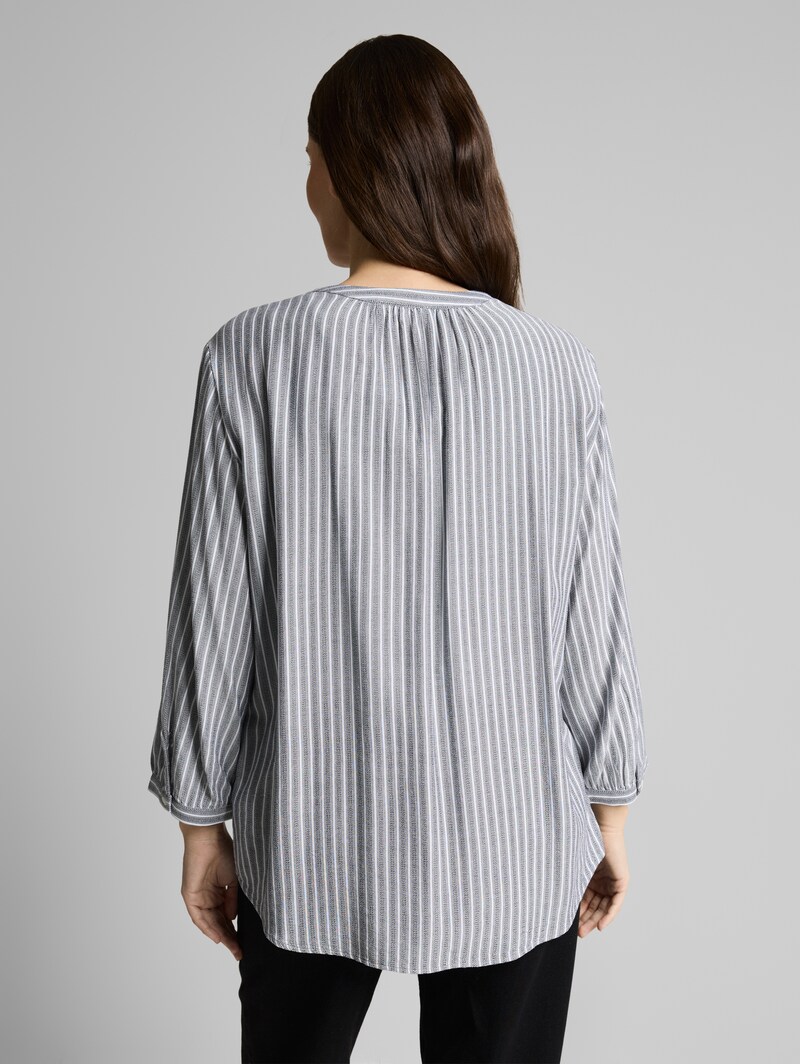 Tom Tailor Bluse mit Streifenmuster - Navy White Stripe