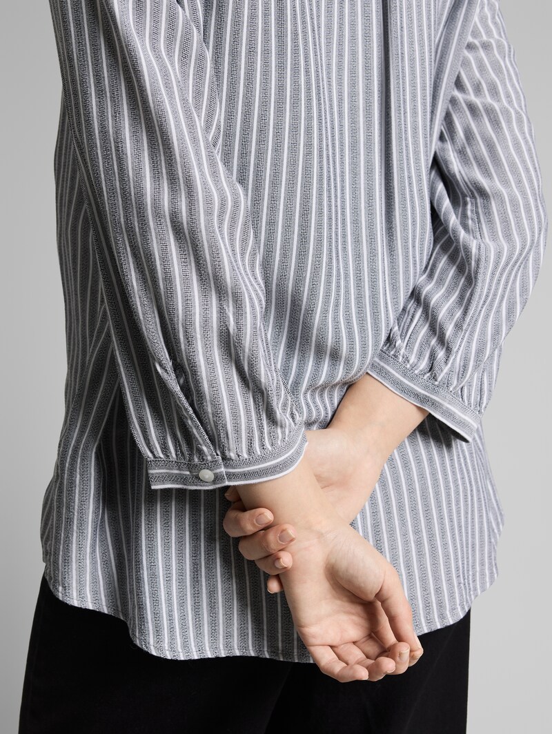 Tom Tailor Bluse mit Streifenmuster - Navy White Stripe