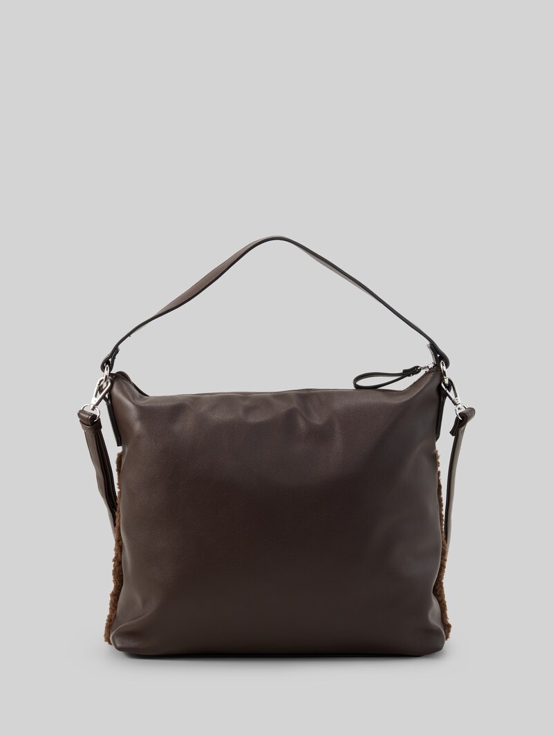 Tom Tailor TTZELINA M Beuteltasche mit Teddyfell - Dark Brown