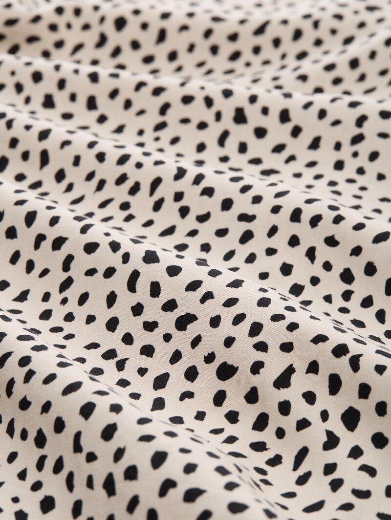 Tom Tailor Hemdbluse mit Muster - Beige Black Dotted Print