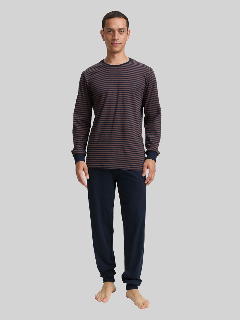 Tom Tailor Pyjama-Set mit Streifenmuster - Brown-dark-ringlet Tom Tailor Pyjama-Set mit Streifenmuster - Brown-dark-ringlet
