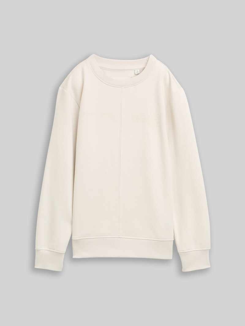 Tom Tailor Basic Sweatshirt - Greyish White